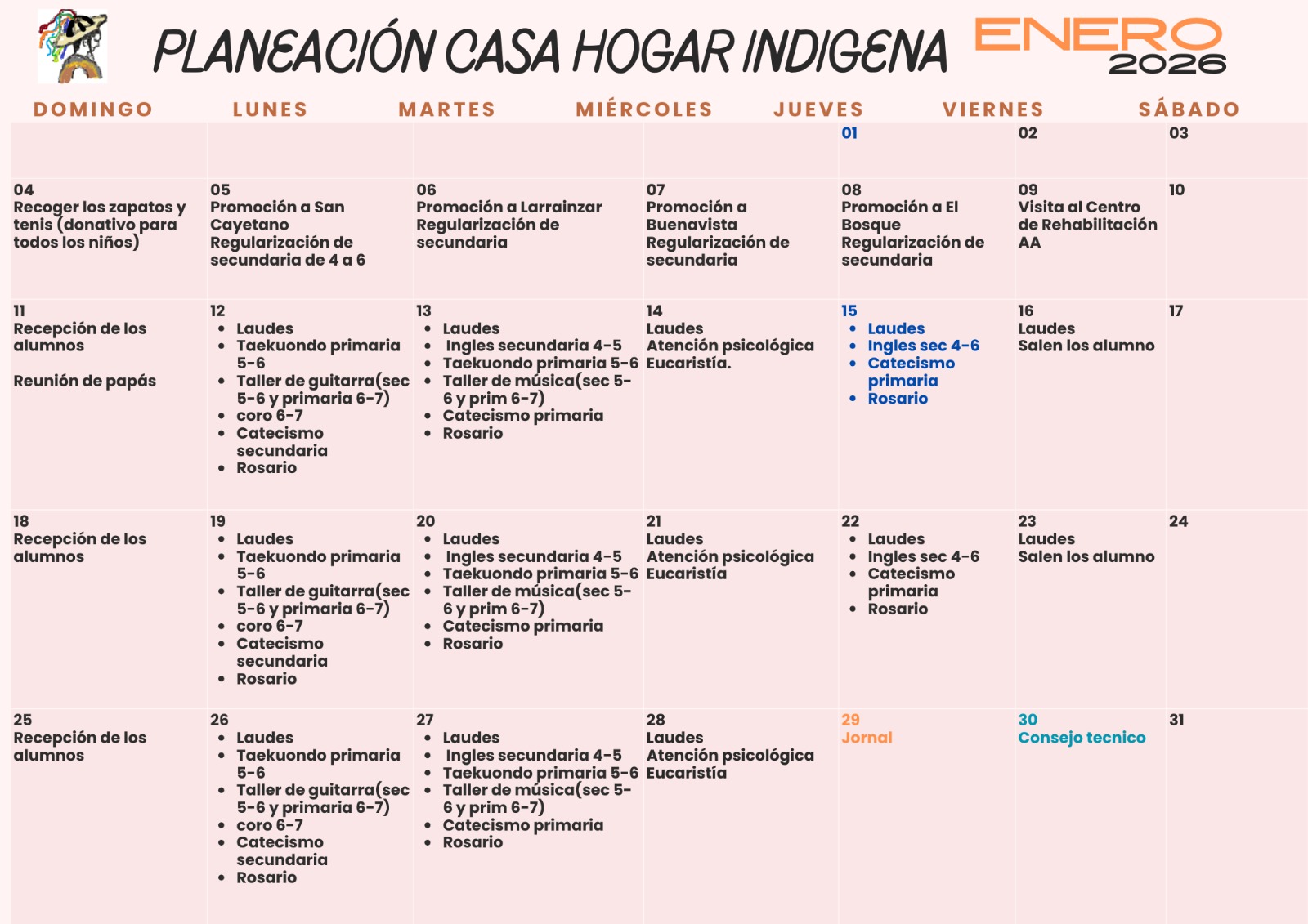  Calendario no disponible en este momento. Intente más tarde.
