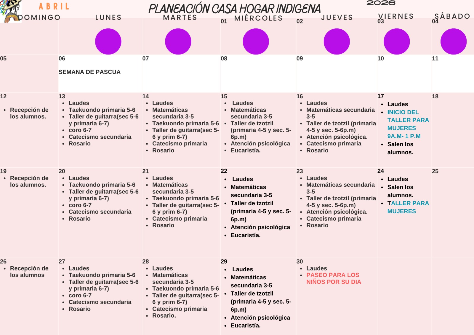  Calendario no disponible en este momento. Intente más tarde.